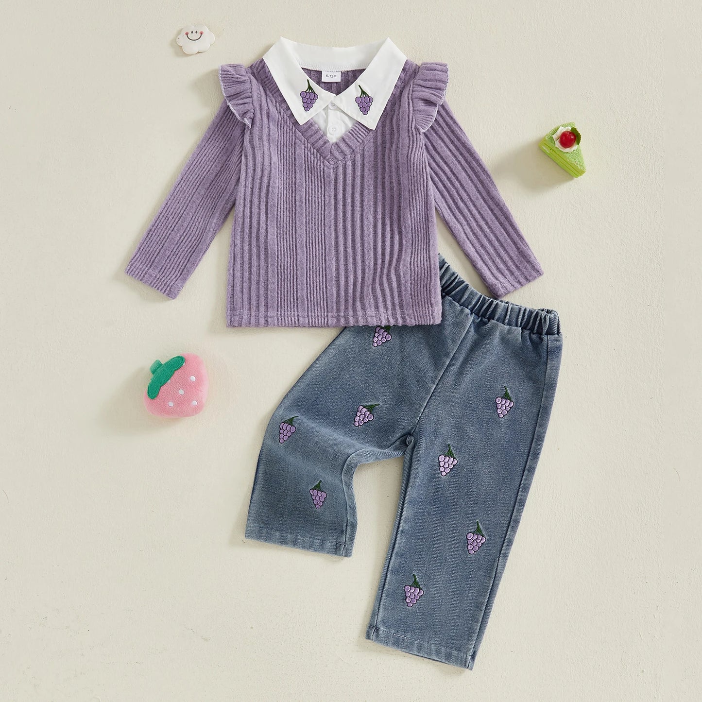 Toddler Girl Two Piece Winter Fleece Hoodie Jogger Set
