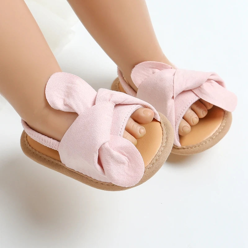 Adorable Bowknot Baby Sandals Non Slip Sole For First Walkers
