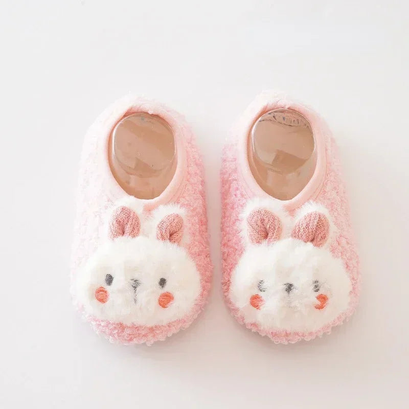 CN Baby Plush Slippers Toddler Anti Slip Indoor Shoes Winter