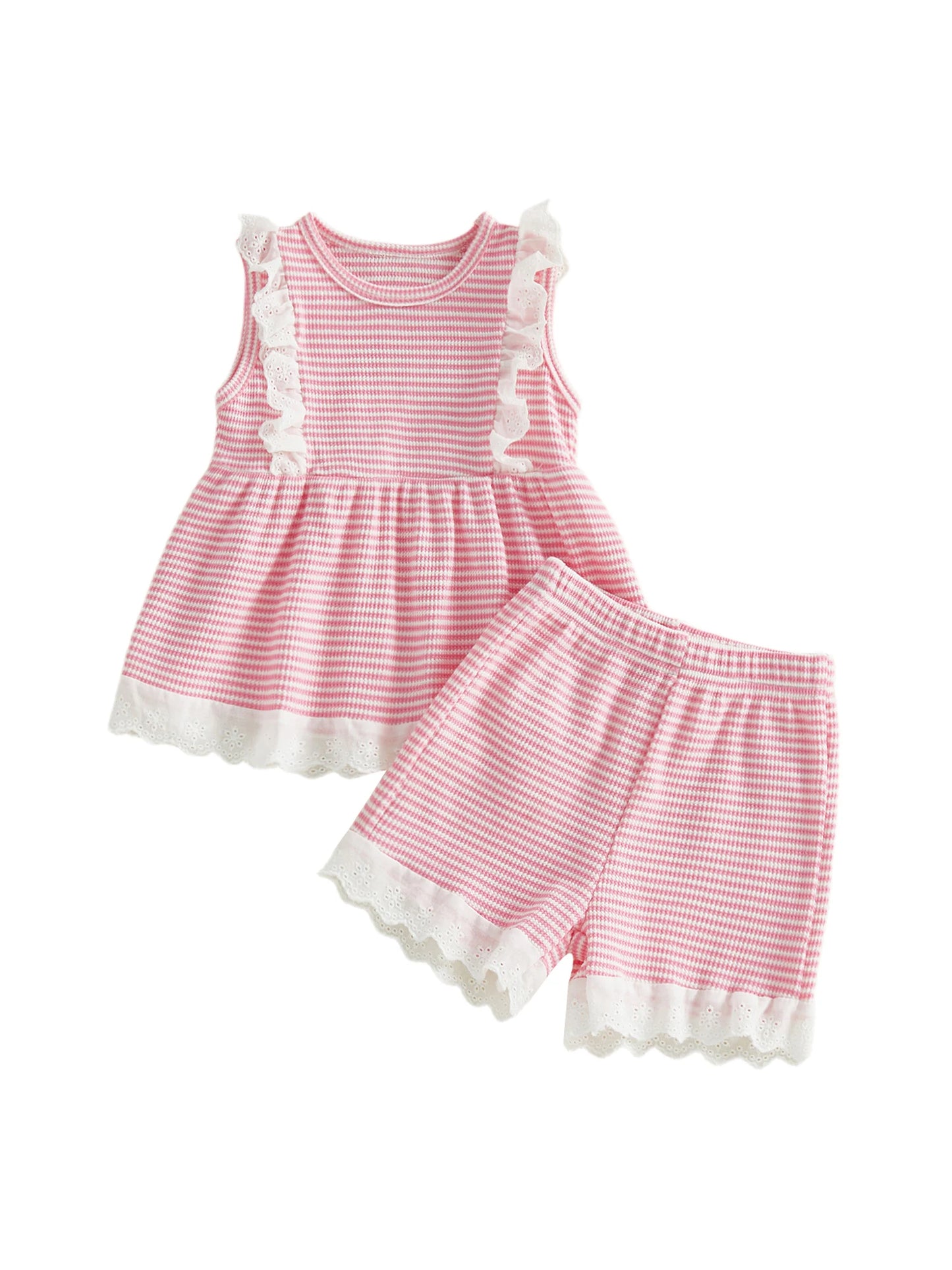 Infant Girls Floral Sleeveless Top and Shorts 2 Piece Set