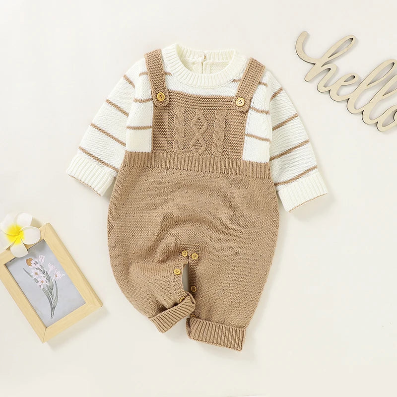 Mimixiong Winter Baby Rompers Unisex Knitted Jumpsuits