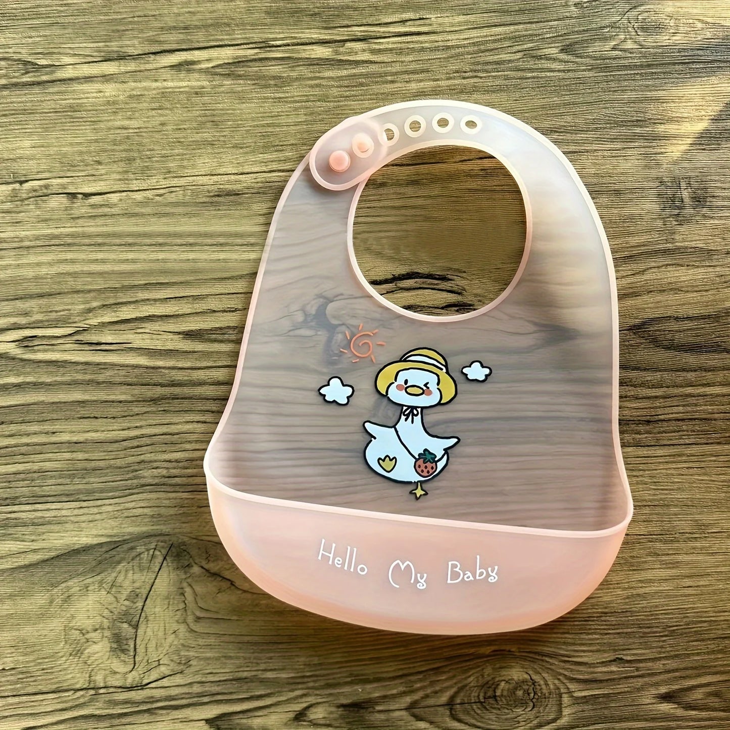 NONECN Waterproof Silicone Baby Bibs Cartoon Animal Print Unisex