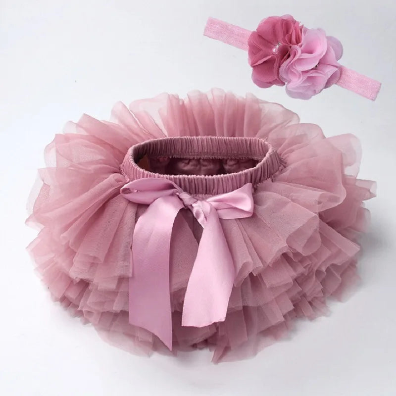 CN Zhejiang Baby Girls Tutu Skirt Bloomers Headband Set