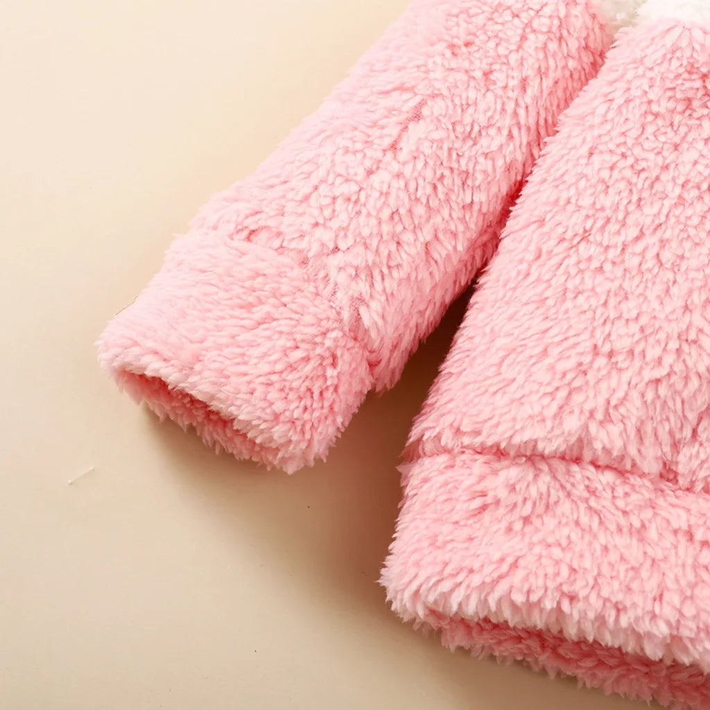 Mioglrie Fluff Hooded Baby Girl Knit Set Two Autumn Winter