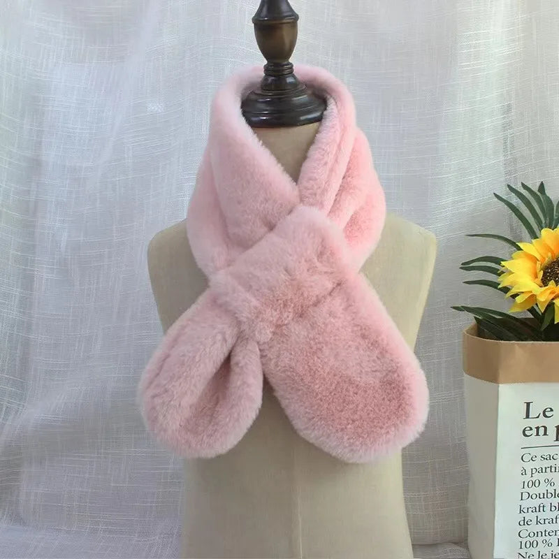CN Tibet Guangdong Kids Winter Faux Rabbit Fur Scarf