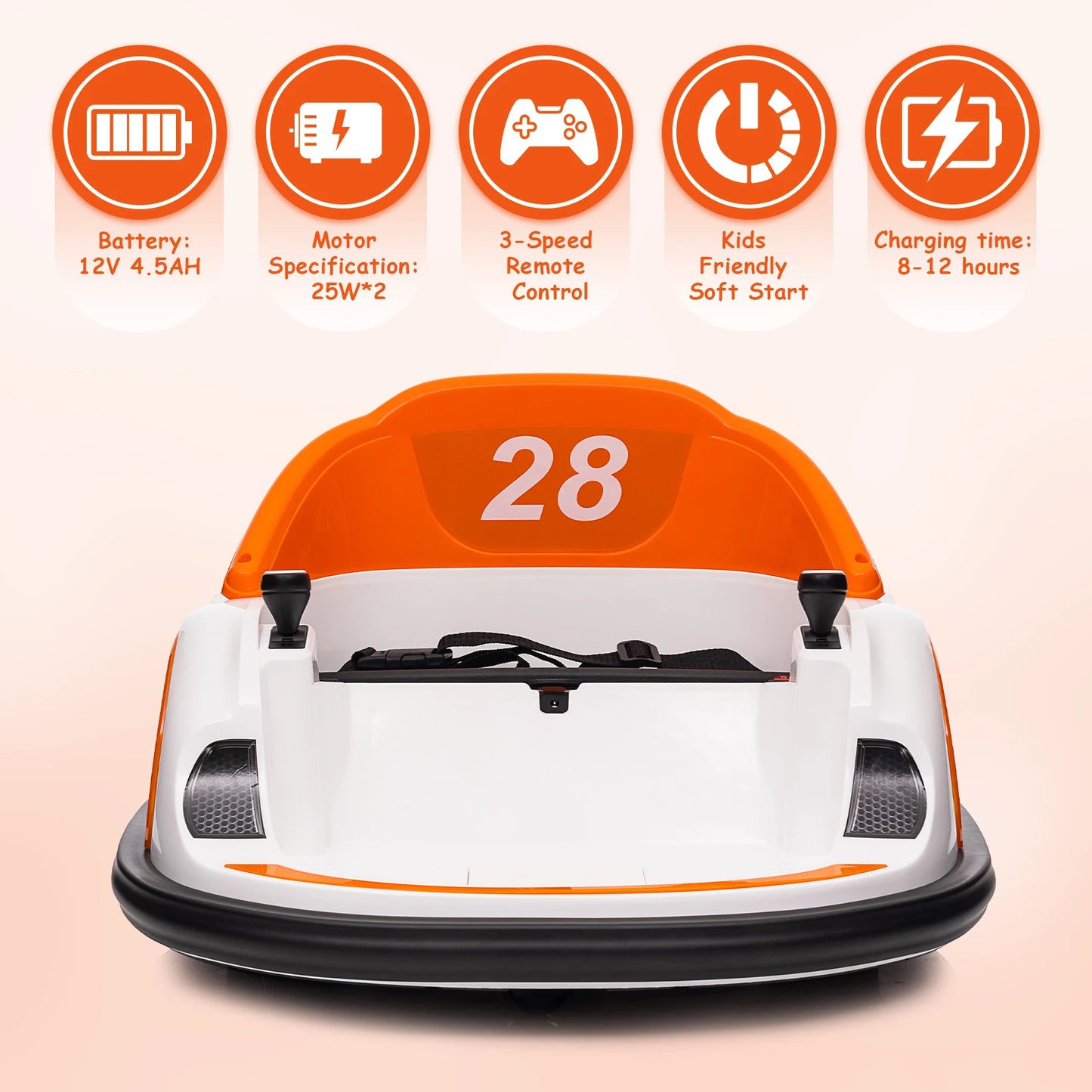 12V Ride On Bumper Car For Kids With Remote Control
