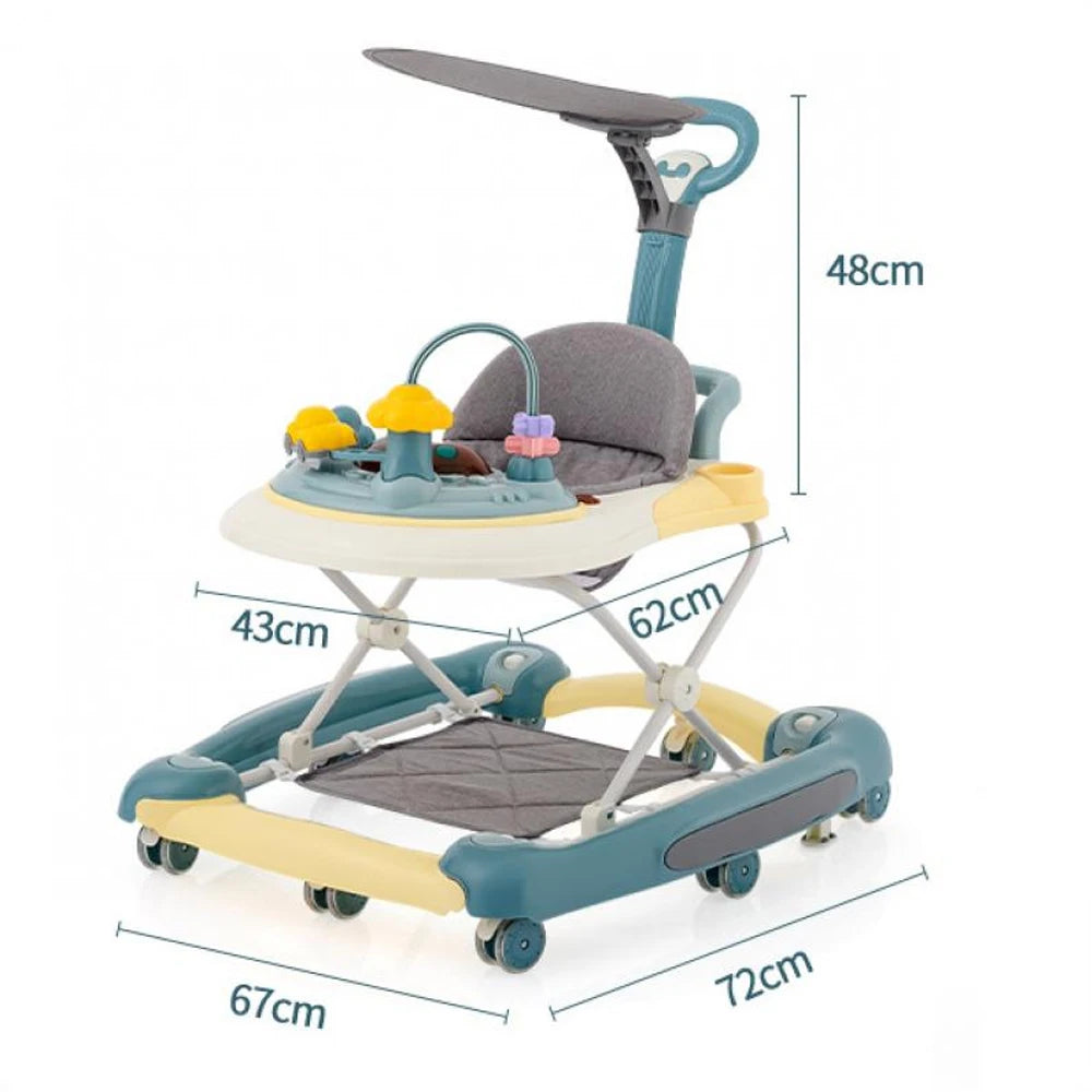 Foldable Baby Walker With Anti Roll And Universal Wheels