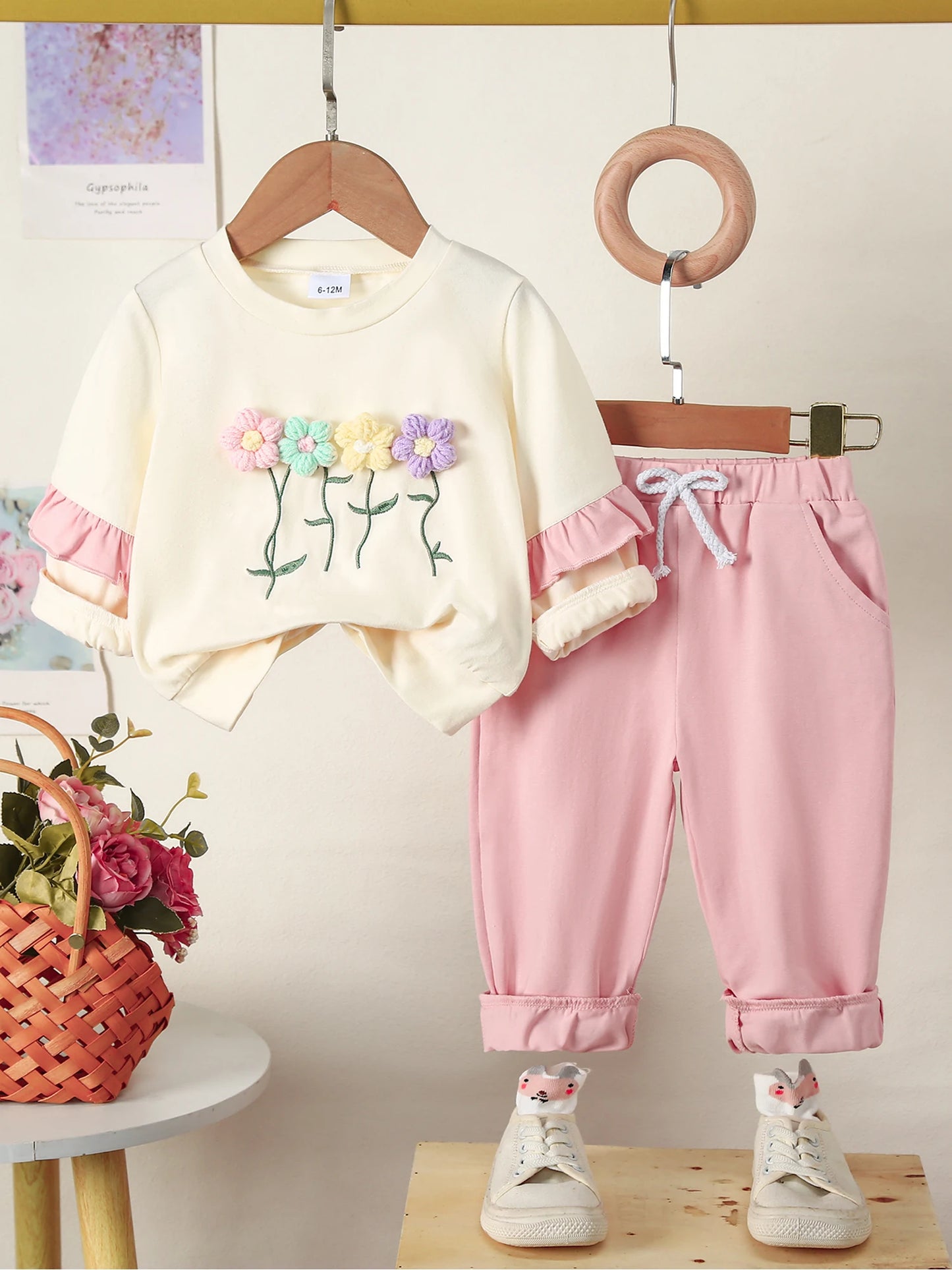 Toddler Girls Winter Knit Sweater And Fleece Leggings Set