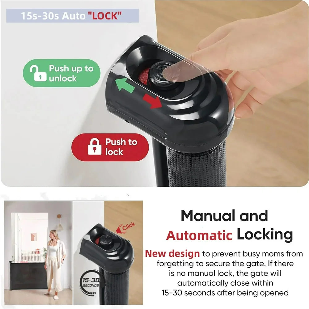 Hign Concerned Extra Wide Retractable Baby Gate For Stairs