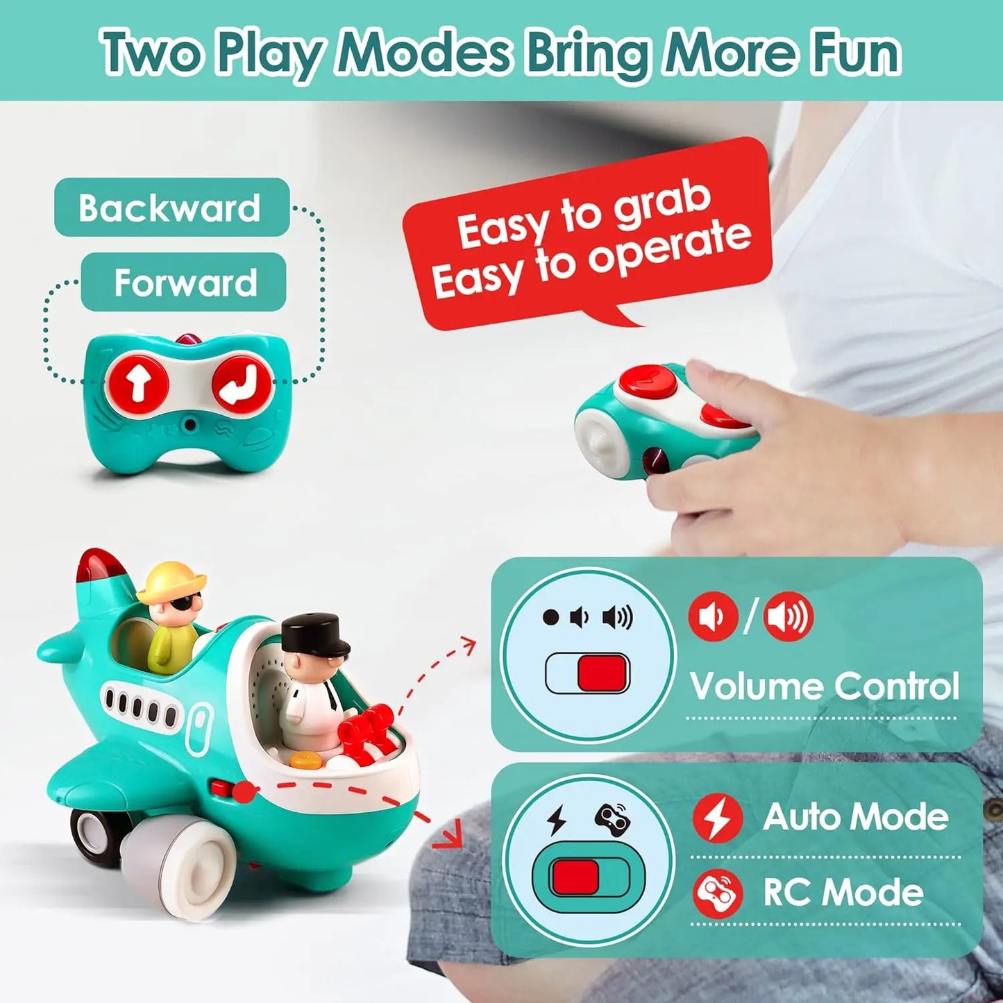 Baby Airplane Toy, Remote-controlled AirplaneToy, Suitable For 2-3 Year Old Children, Baby Music Remote-controlled Helicopter,