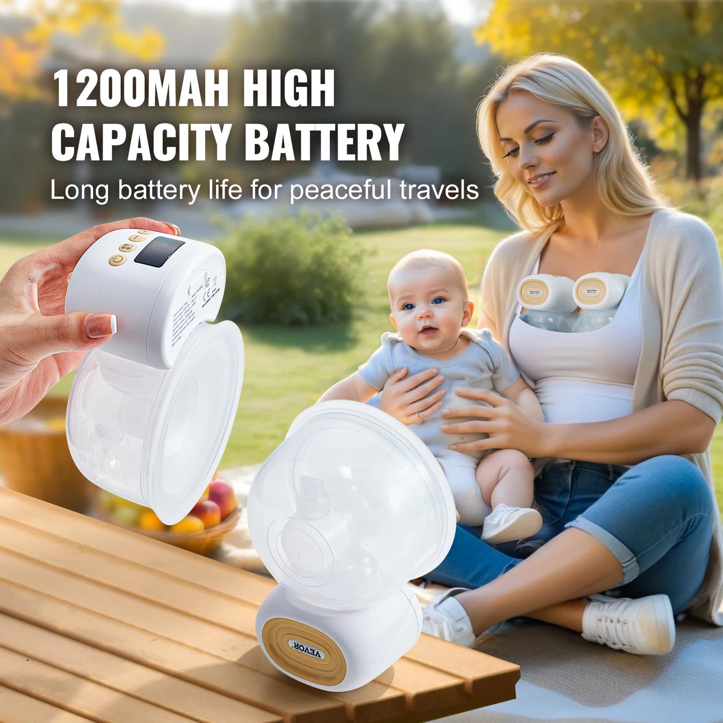 SucceBuy Wearable Hands Free Breast Pump Ultra Quiet LED
