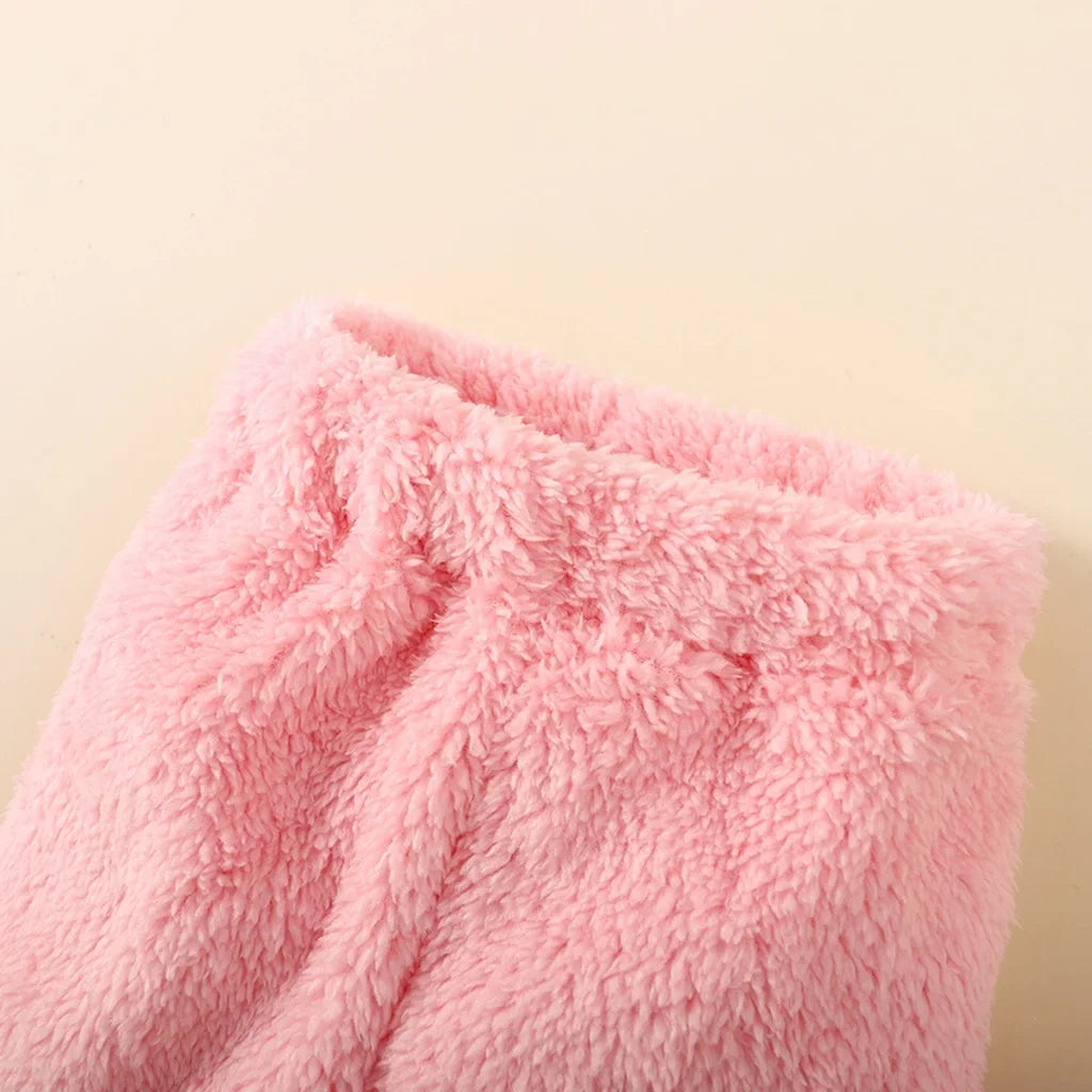 Mioglrie Fluff Hooded Baby Girl Knit Set Two Autumn Winter