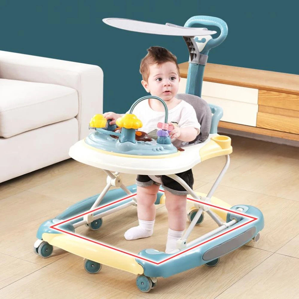 Foldable Baby Walker With Anti Roll And Universal Wheels