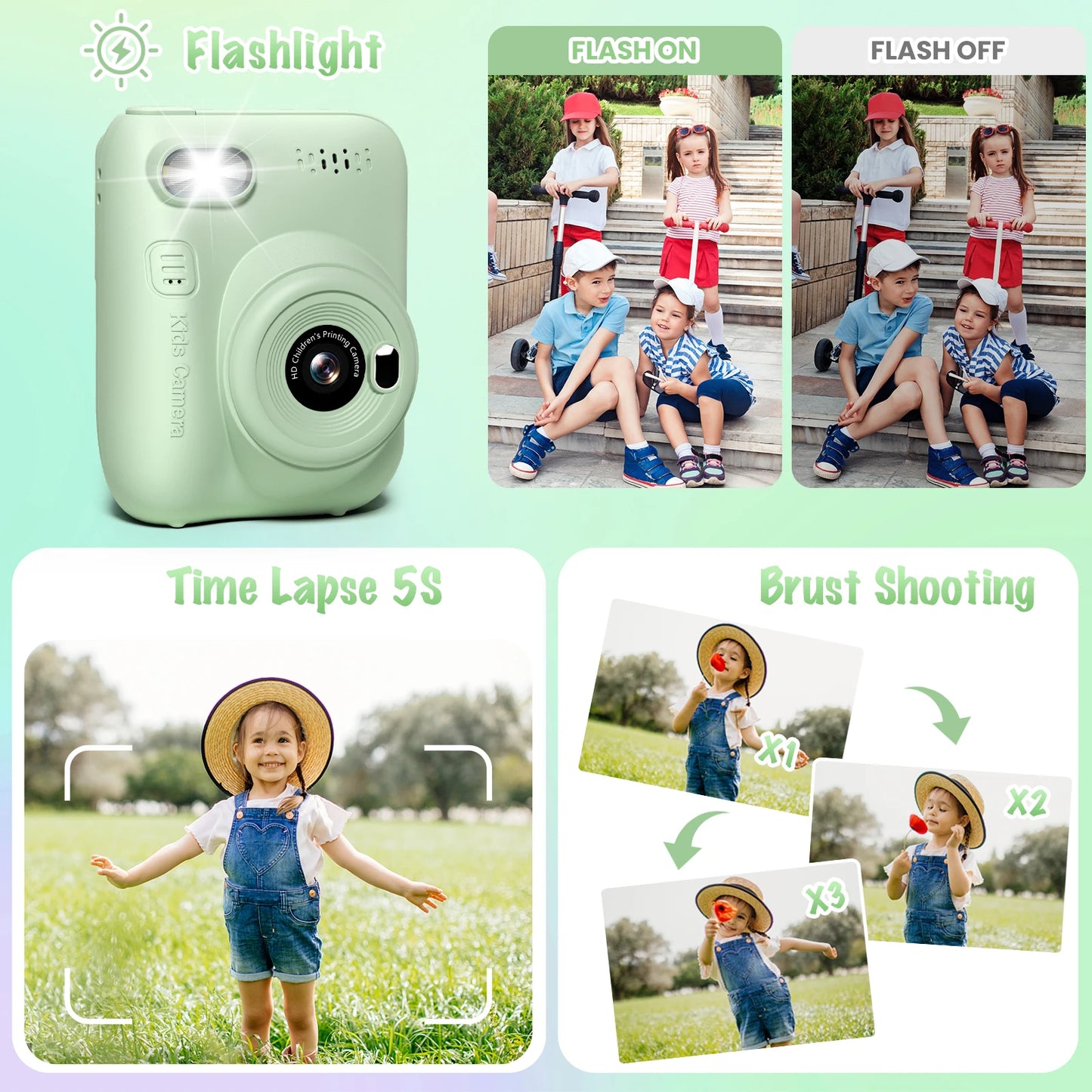 Gofunly Kids Instant Print Camera 1080P Digital Camera