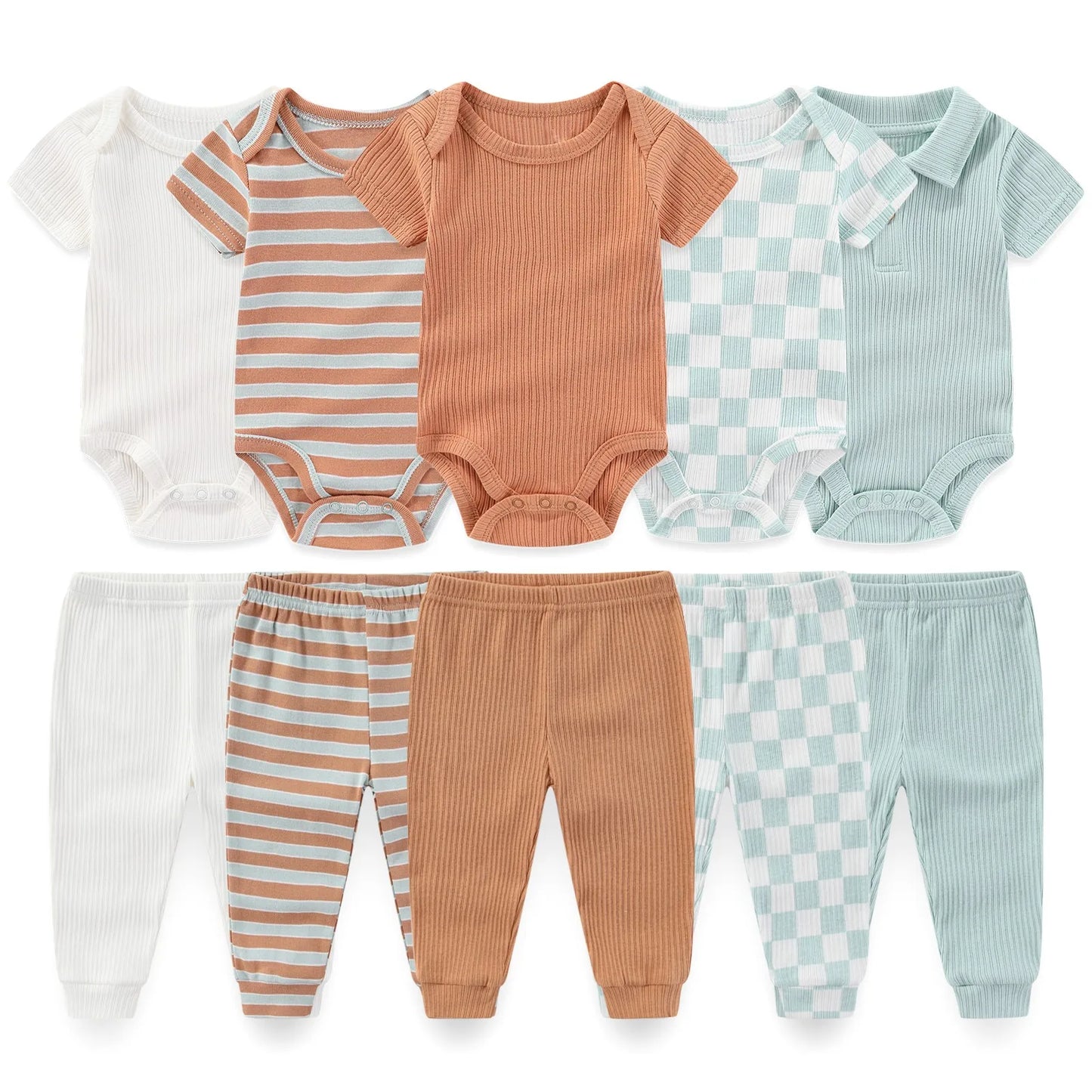 Kiddiezoom Unisex Baby Clothing Set Bodysuits And Pants