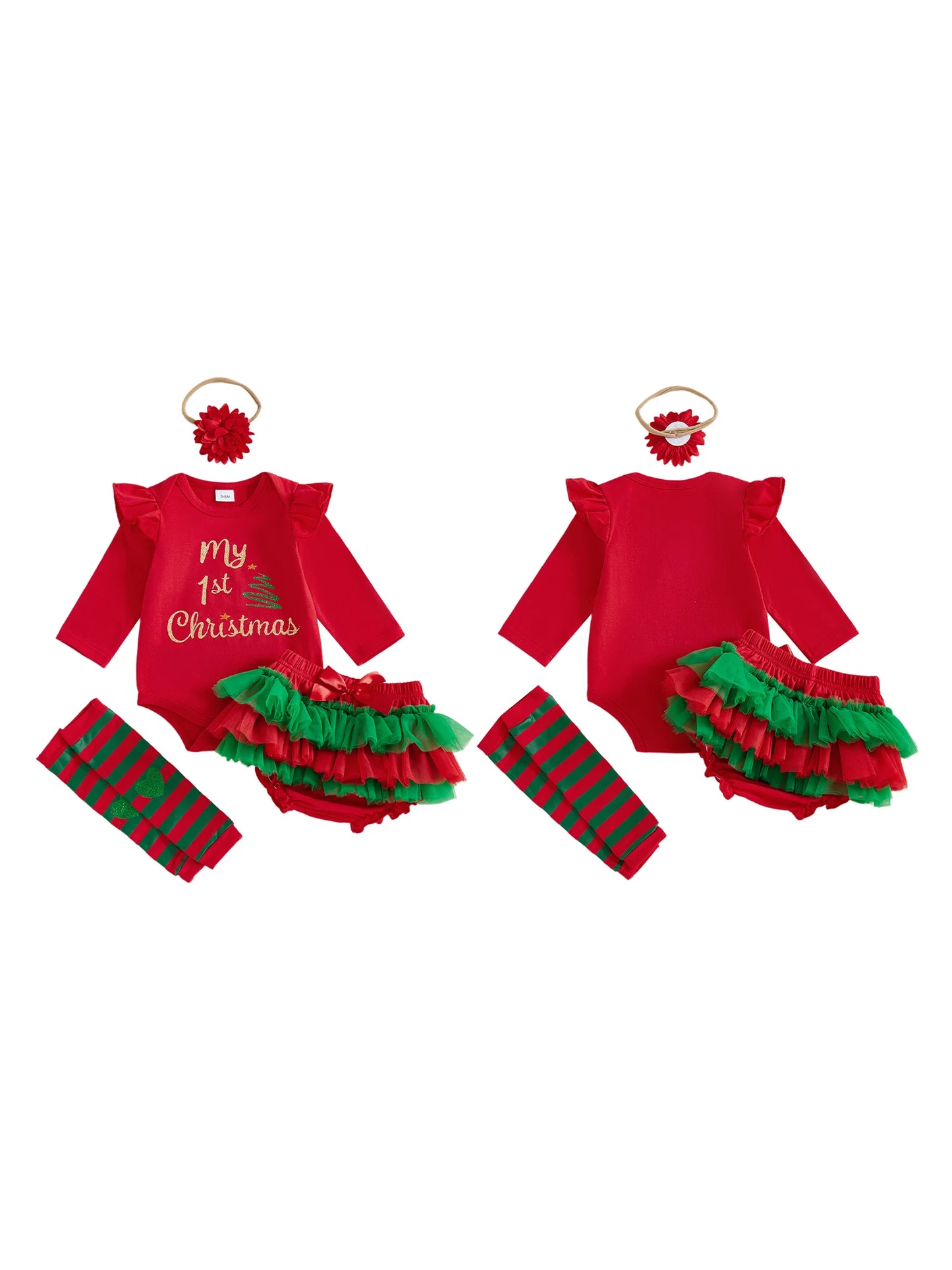 CN Guangdong Toddler Girl Winter Holiday Sequin 4-Piece Set