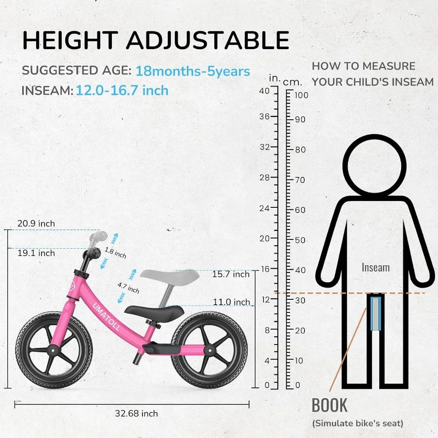 Toddler Balance Bike Ride On Toy Unisex Two Wheels