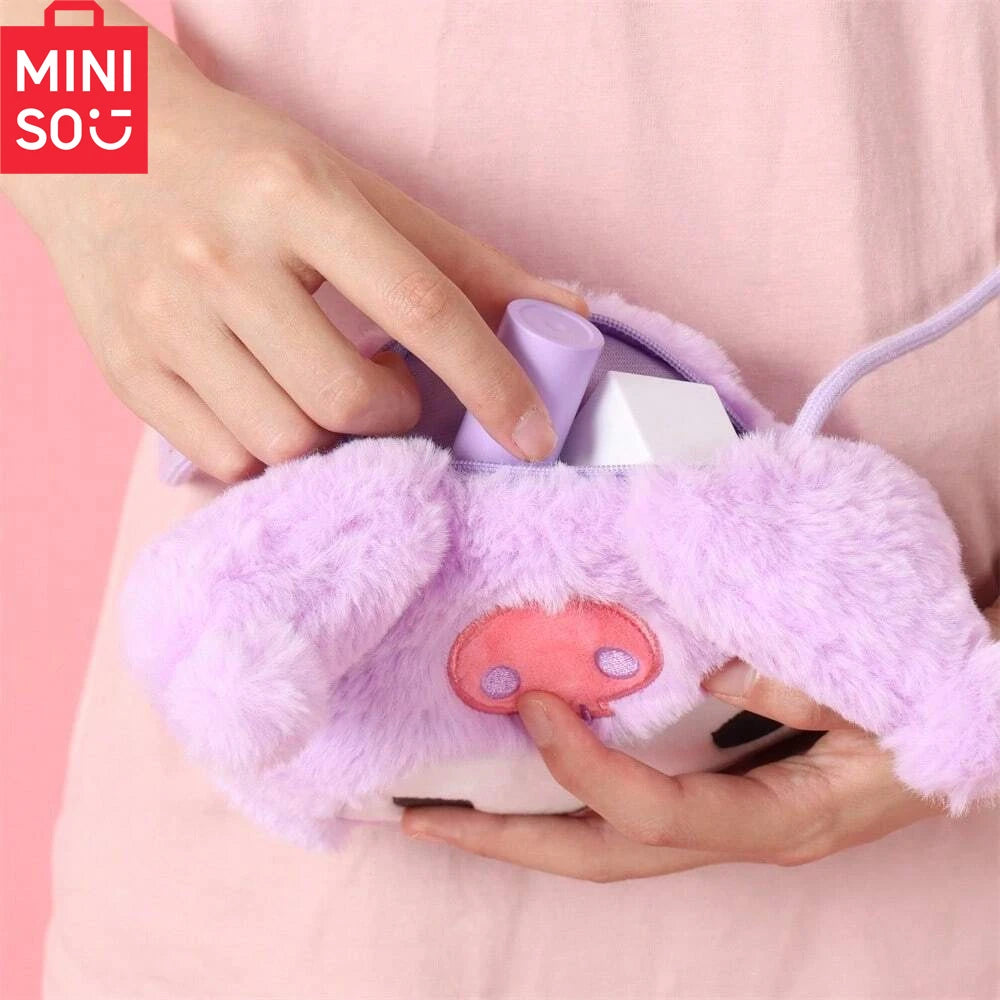 Miniso Sanrio Kuromi Plush Shoulder Bag Durable Polyester