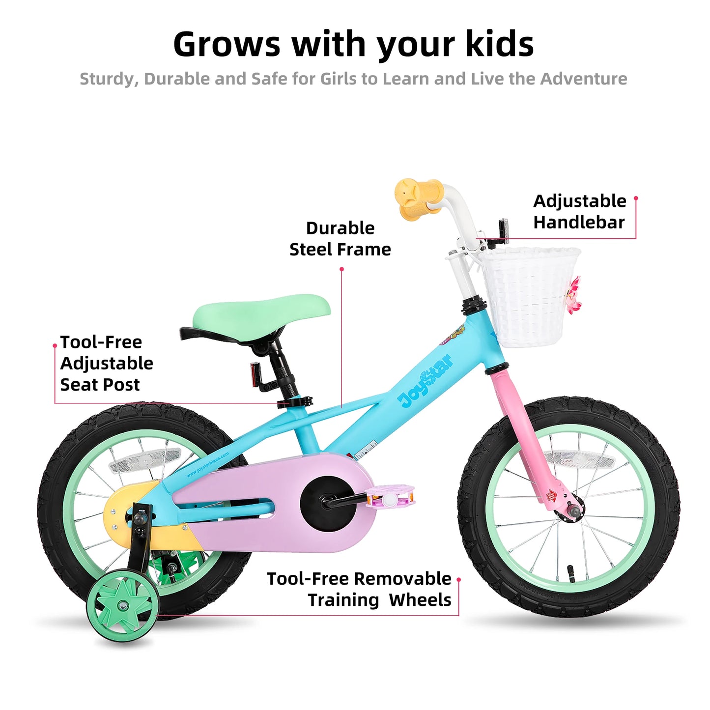 JOYSTAR Kids Bike For 2 To 7 Years With TrainingWheels