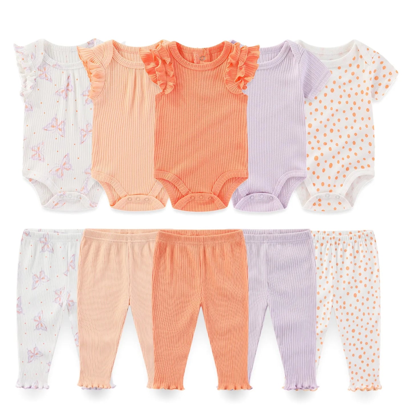 Kiddiezoom Unisex Baby Clothing Set Bodysuits And Pants