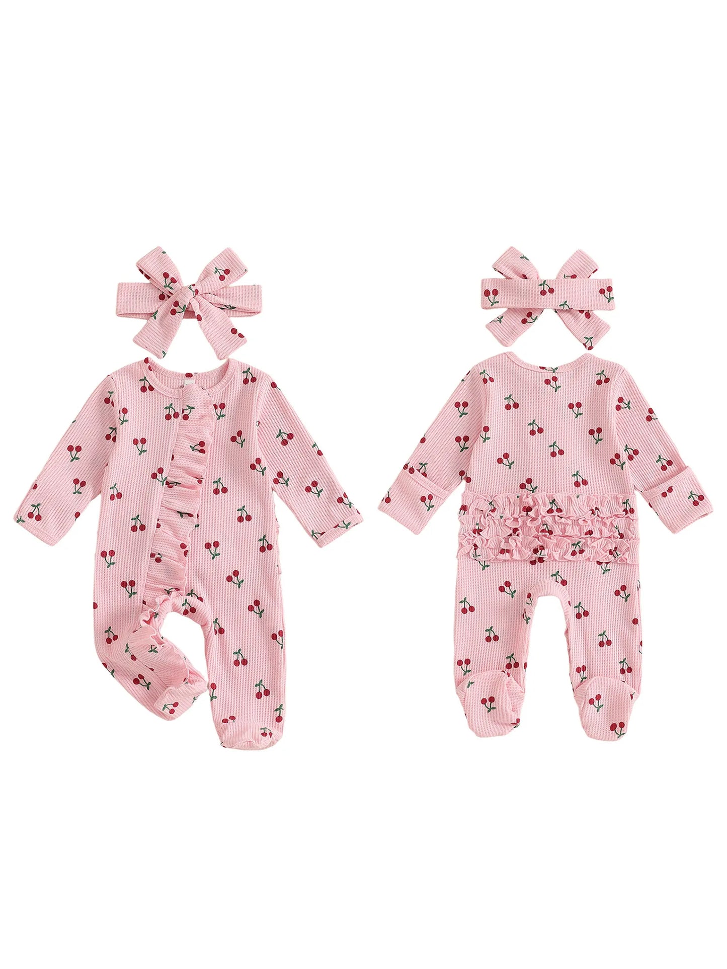 Guangdong CN Adorable Infant Girl Autumn Floral Romper Set