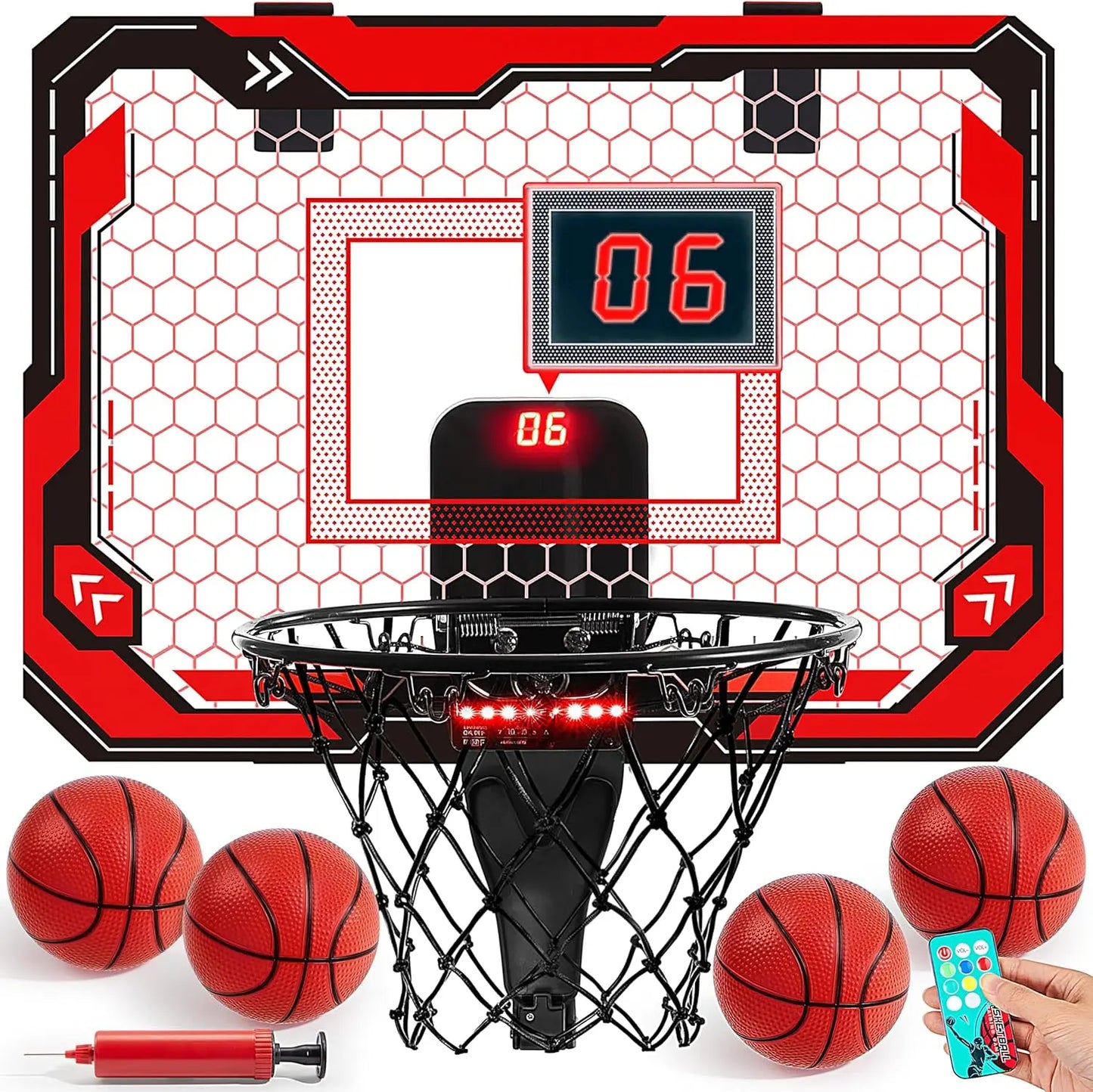 Joyfy Mini Indoor Basketball Hoop Light Up Over The Door