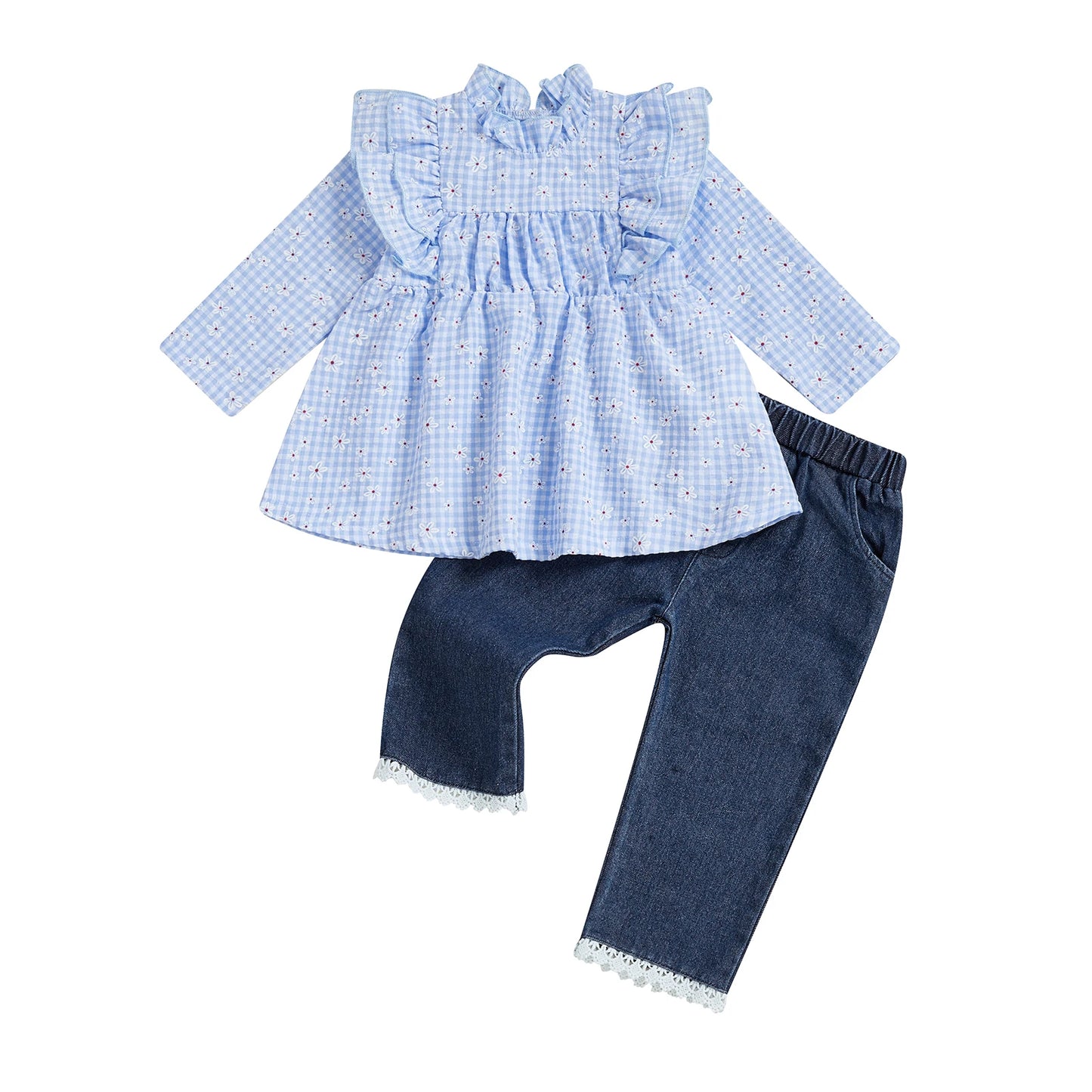 Guangdong Cute Toddler Winter Knit Sweater Fleece Set