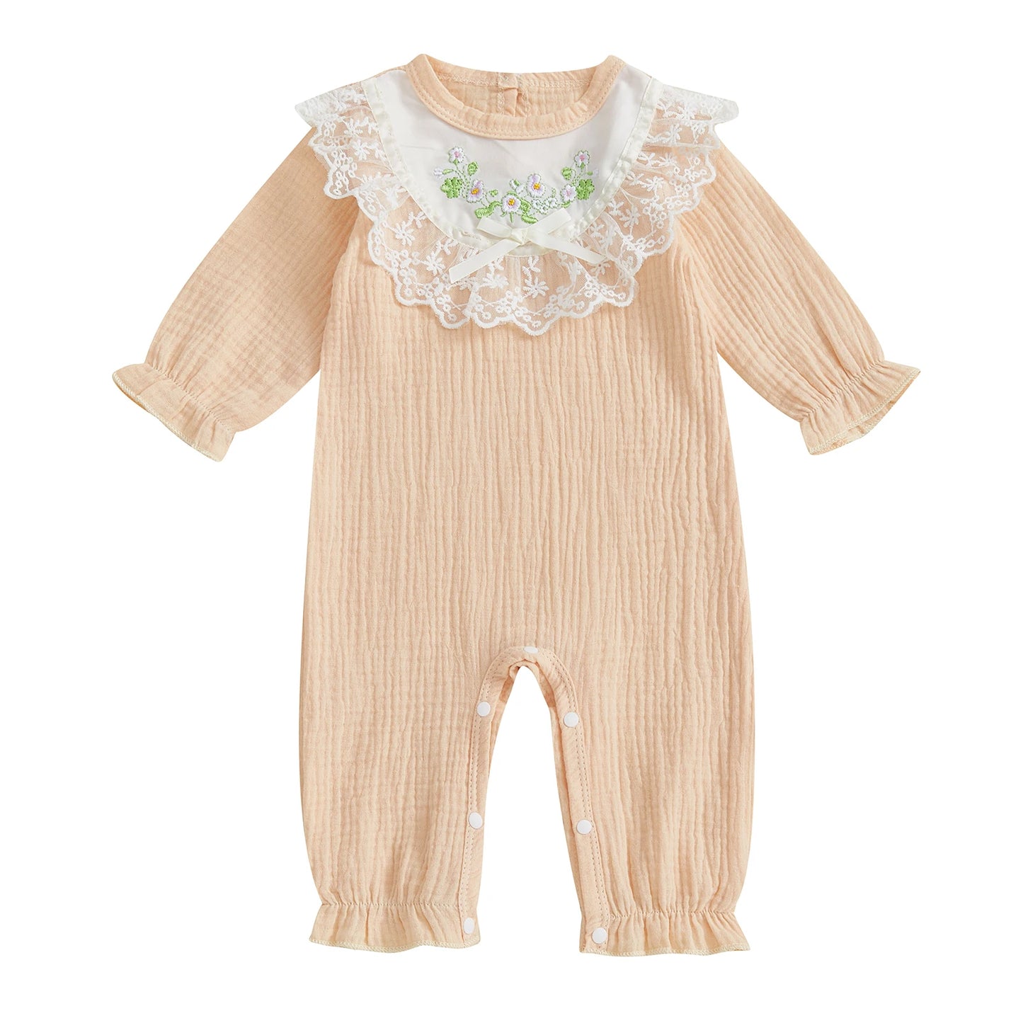 Guangdong CN Toddler Romper With Floral Embroidery Lace