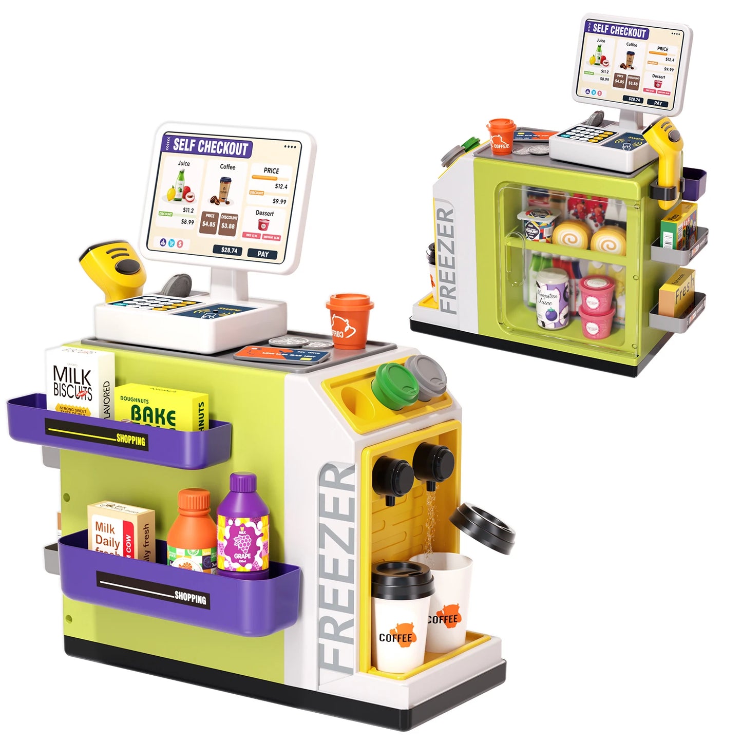 Jovow Children Supermarket Toy Vending Machine Puzzle
