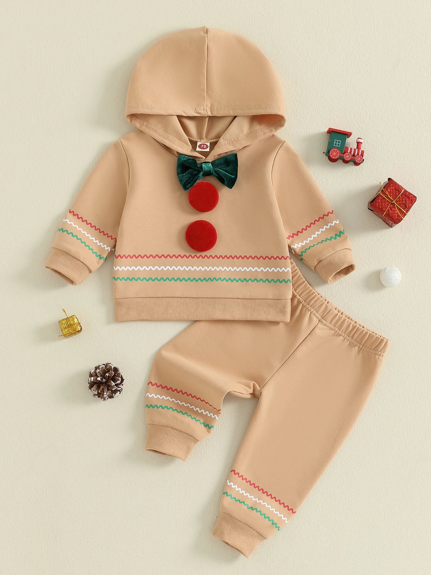 CN Guangdong Santa Toddler 2 Piece Hooded Christmas Outfit
