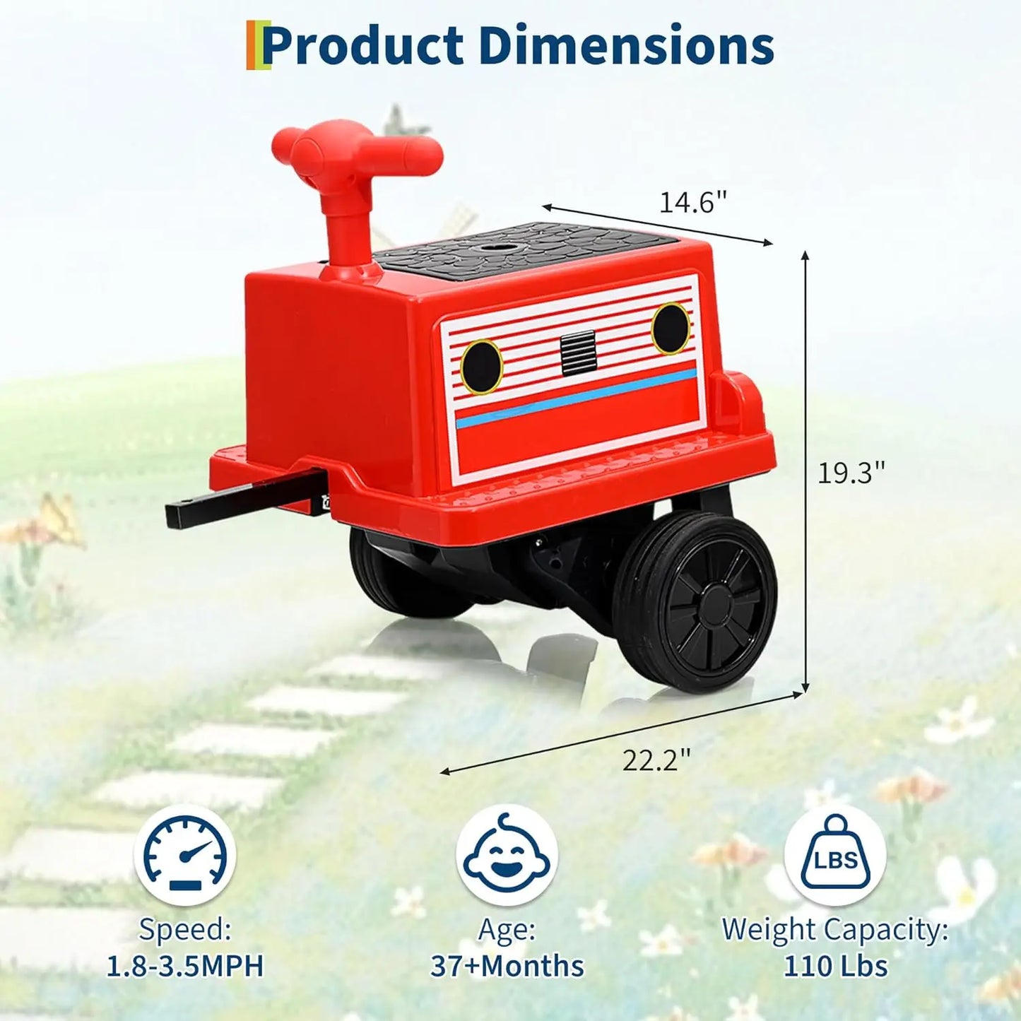 Electronic Two Seater Ride On Train Trackless 12V Vehicle Toddlers