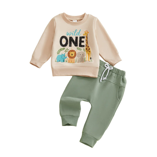 Guangdong Toddler Unisex TwoPiece O Neck Top Drawstring Pants Set