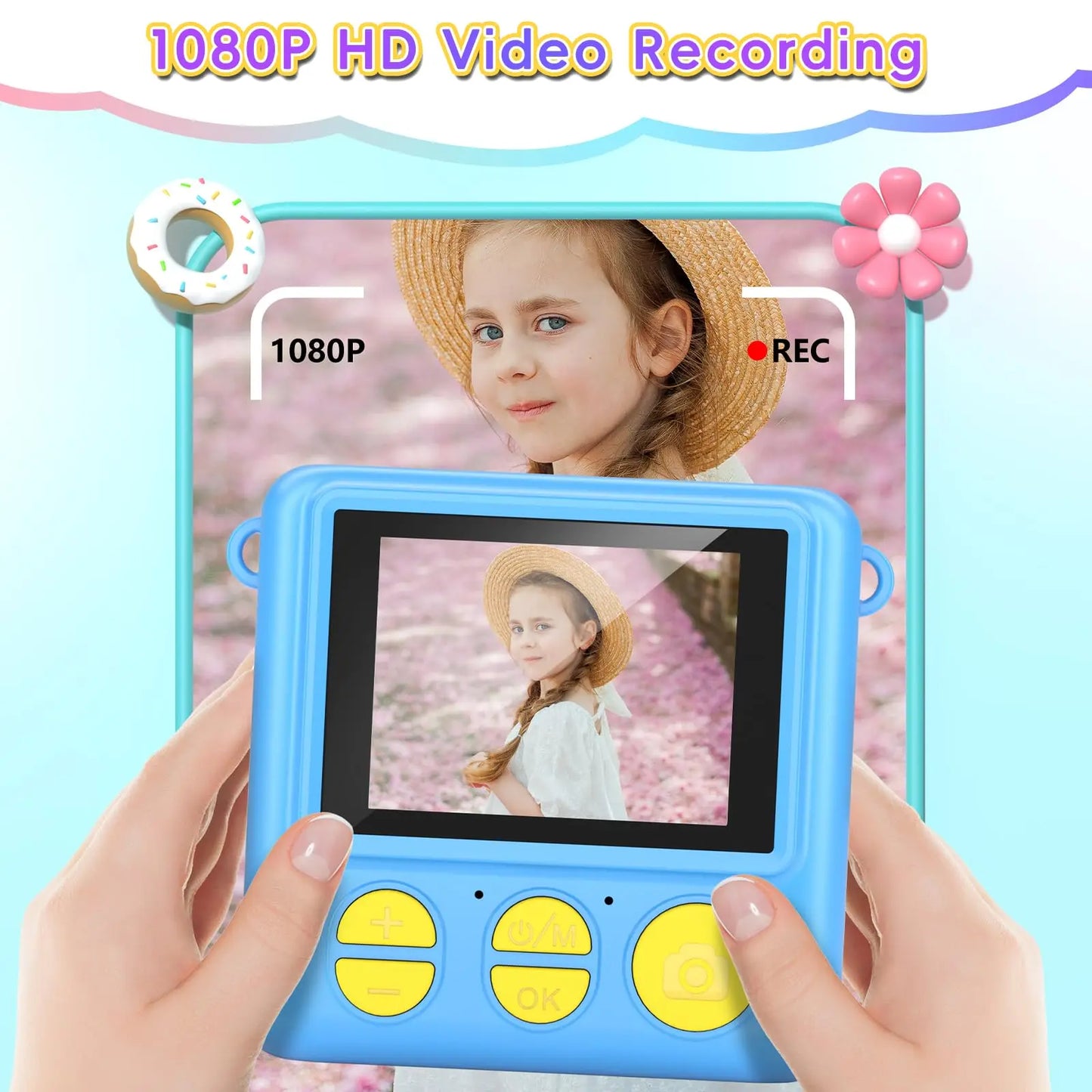Kids Digital Camera Toy H20 Instant Print FHD Selfies