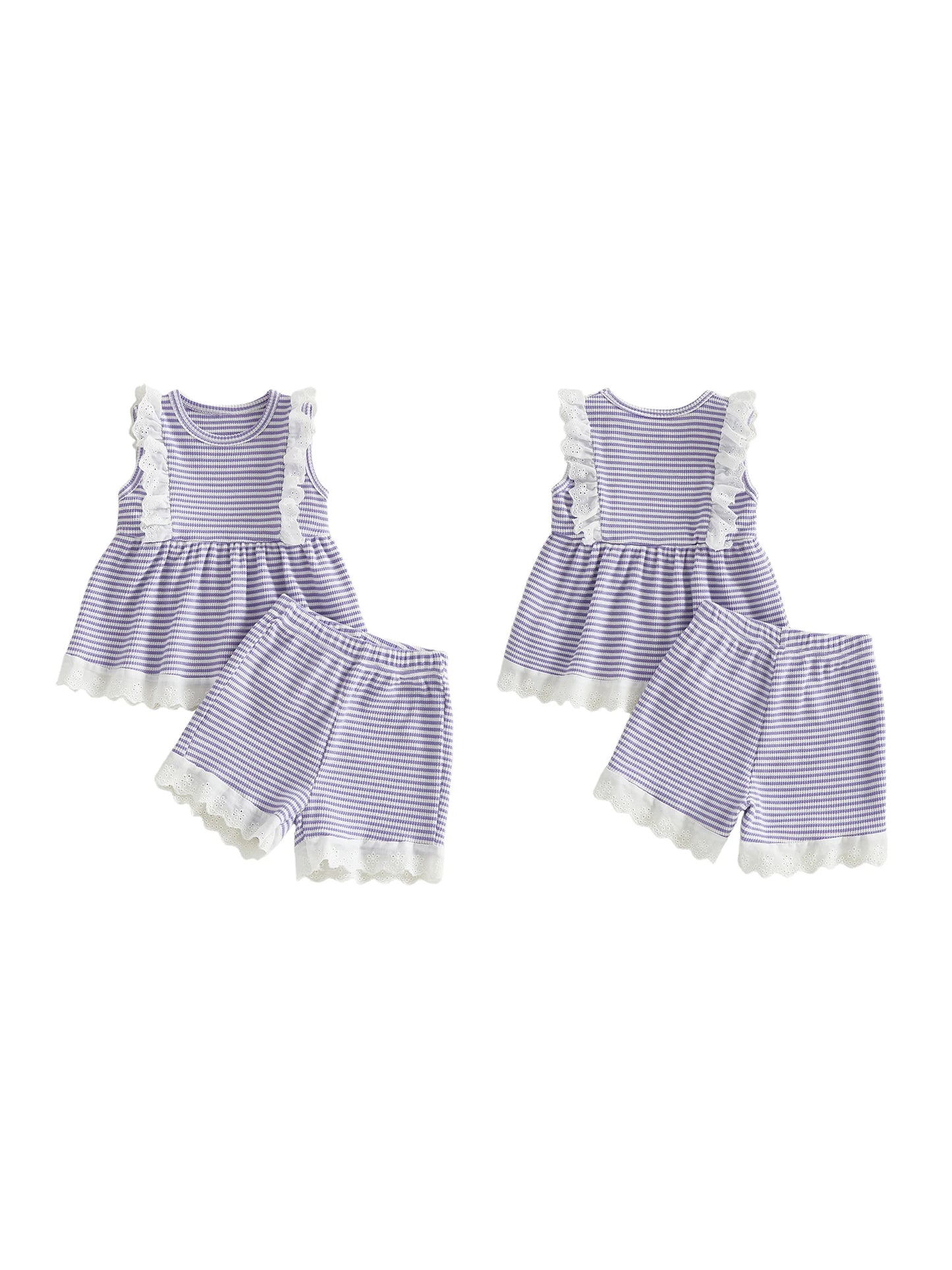 Infant Girls Floral Sleeveless Top and Shorts 2 Piece Set