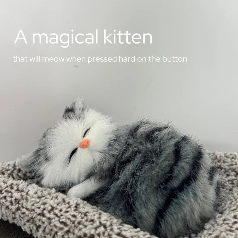 Interactive Meowing Kitten Plush With Press To Meow Sound Gift