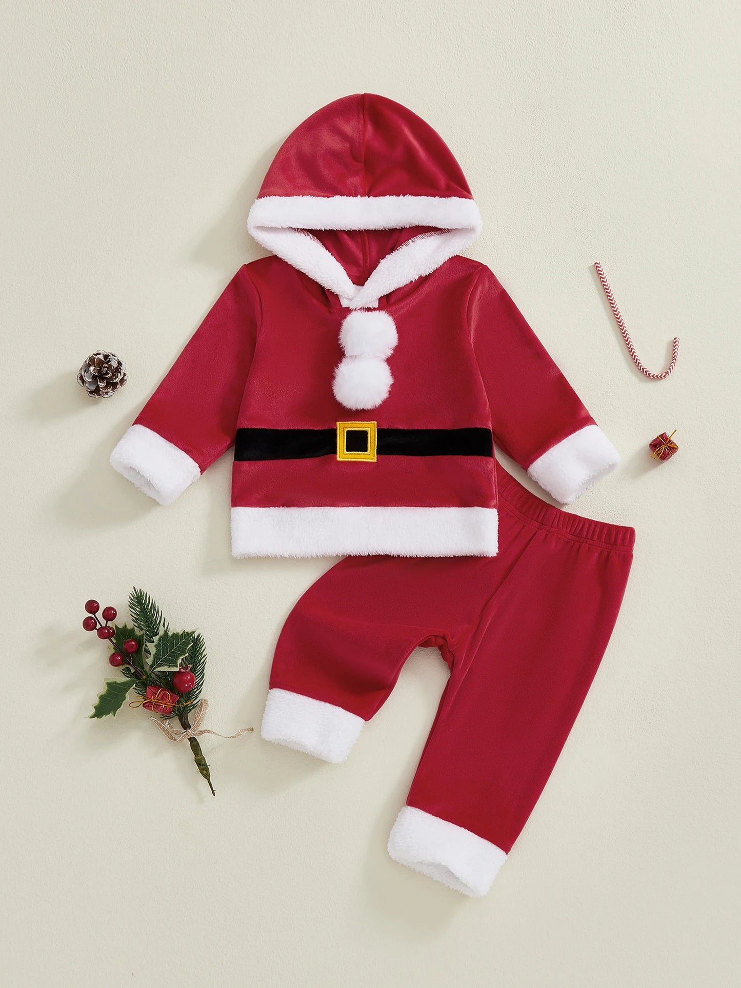 Guangdong CN Kids Santa Claus Costume Hoodie and Pants Set