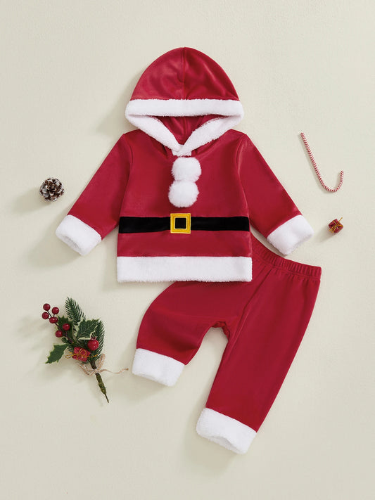 Guangdong CN Kids Santa Claus Costume Hoodie and Pants Set