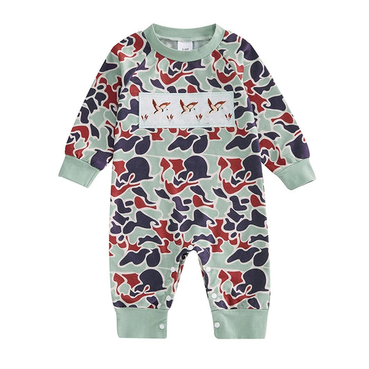 Pudcoco Baby Jumpsuit Longsleeve Camouflage Romper Unisex