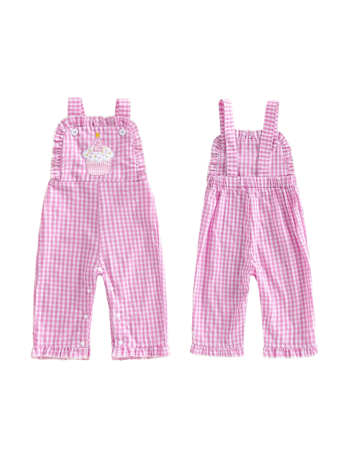 NONECN Denim Overall Dress For Toddler Girls With Floral Embroidery