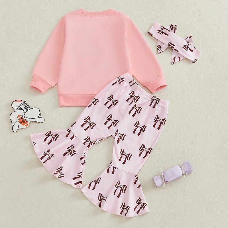 PudcocoCN Toddler Girls Winter Set Ruffle Sleeve Sweater Leggings Headband