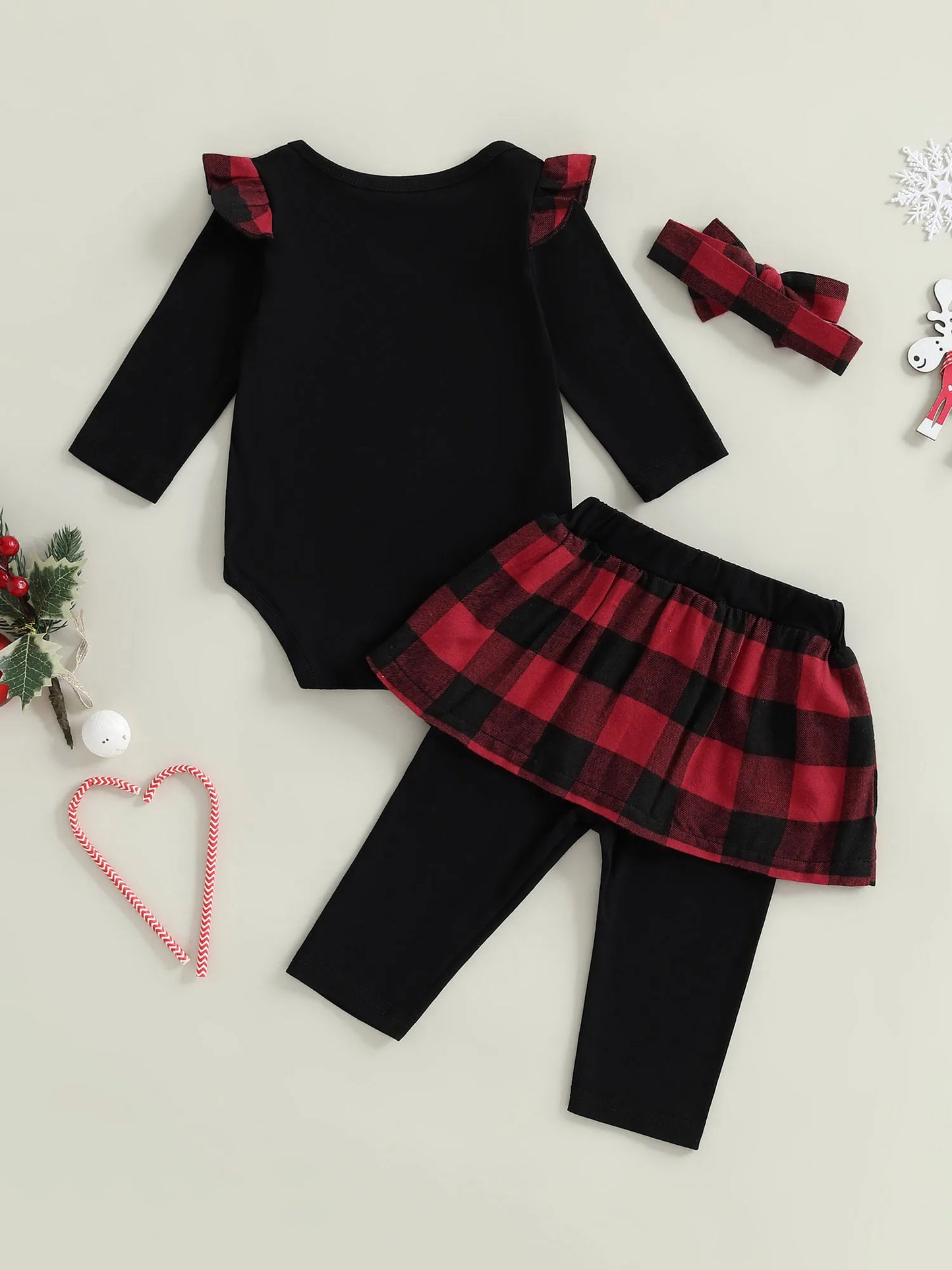 Toddler Girls Snowflake Winter Jumpsuit Velvet Leggings Set