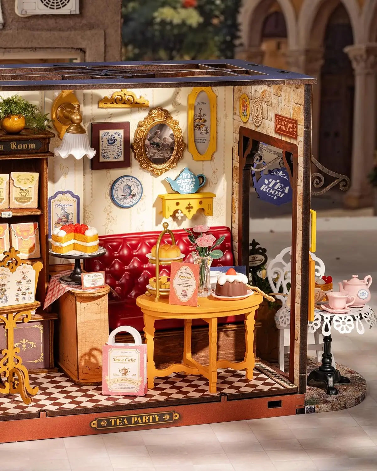 Robotime DIY Leisure Time Tea Room Wooden Dollhouse Kit