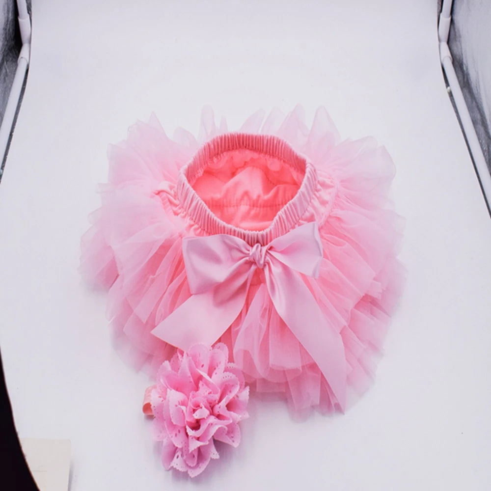 CN Zhejiang Baby Girls Tutu Skirt Bloomers Headband Set