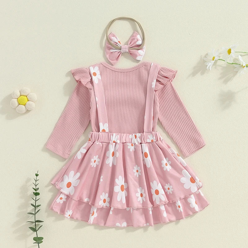 Pudcoco Baby Girls Outfit Set Knit Sweater Plaid Skirt