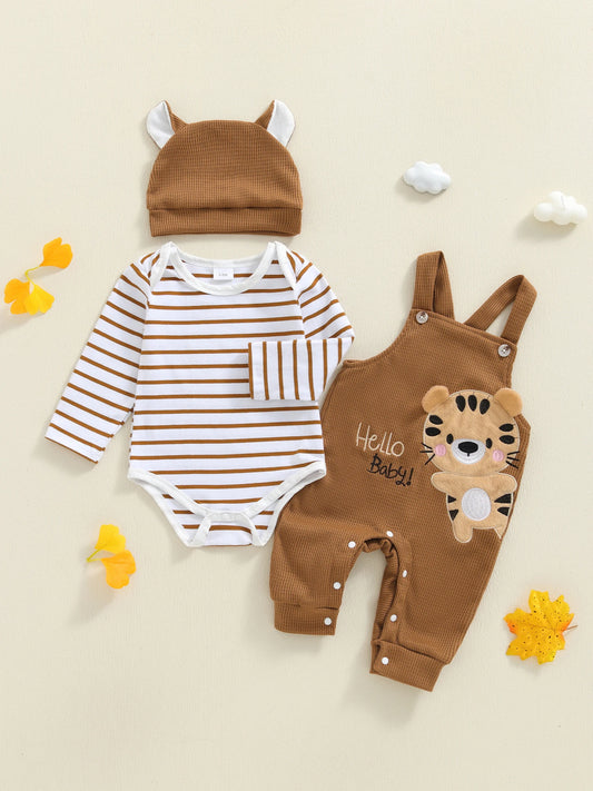 Meihuida Floral Baby Girl 3 Piece Bodysuit Skirt Headband Set