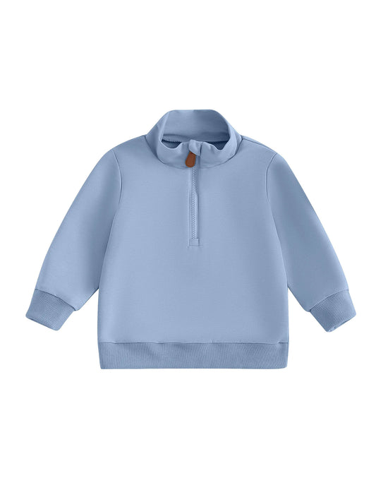 Toddler Boy Warm Fleece Pullover Half Zip Mock Neck Sweatshirt