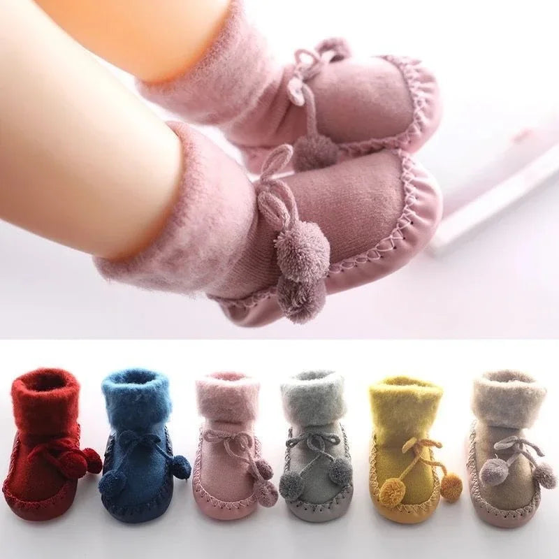 Unisex Baby Cotton Non Slip Socks For Winter Warmth