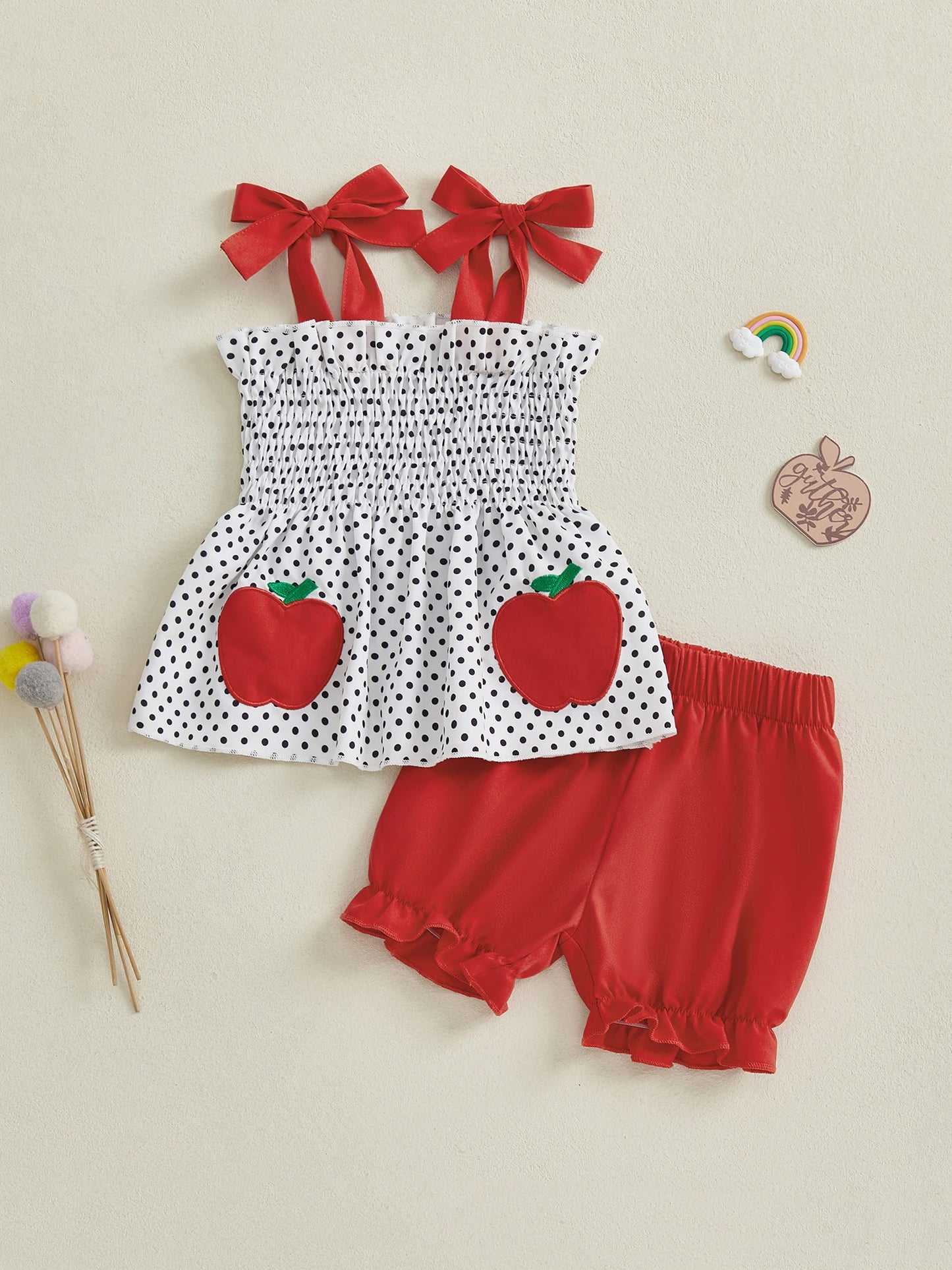 Toddler Girl Floral Sleeveless Top And Denim Shorts 2Piece Set