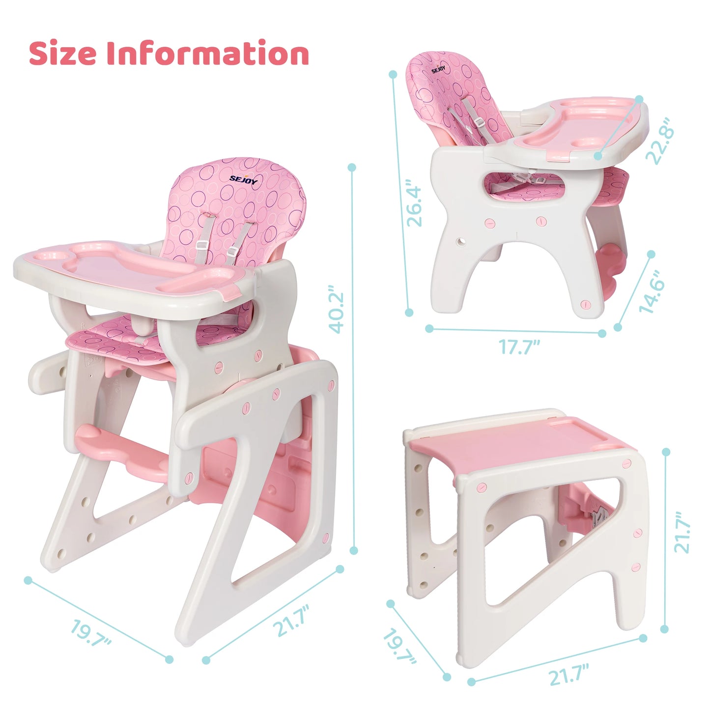 Sejoy Adjustable Baby High Chair for Infants and Toddlers