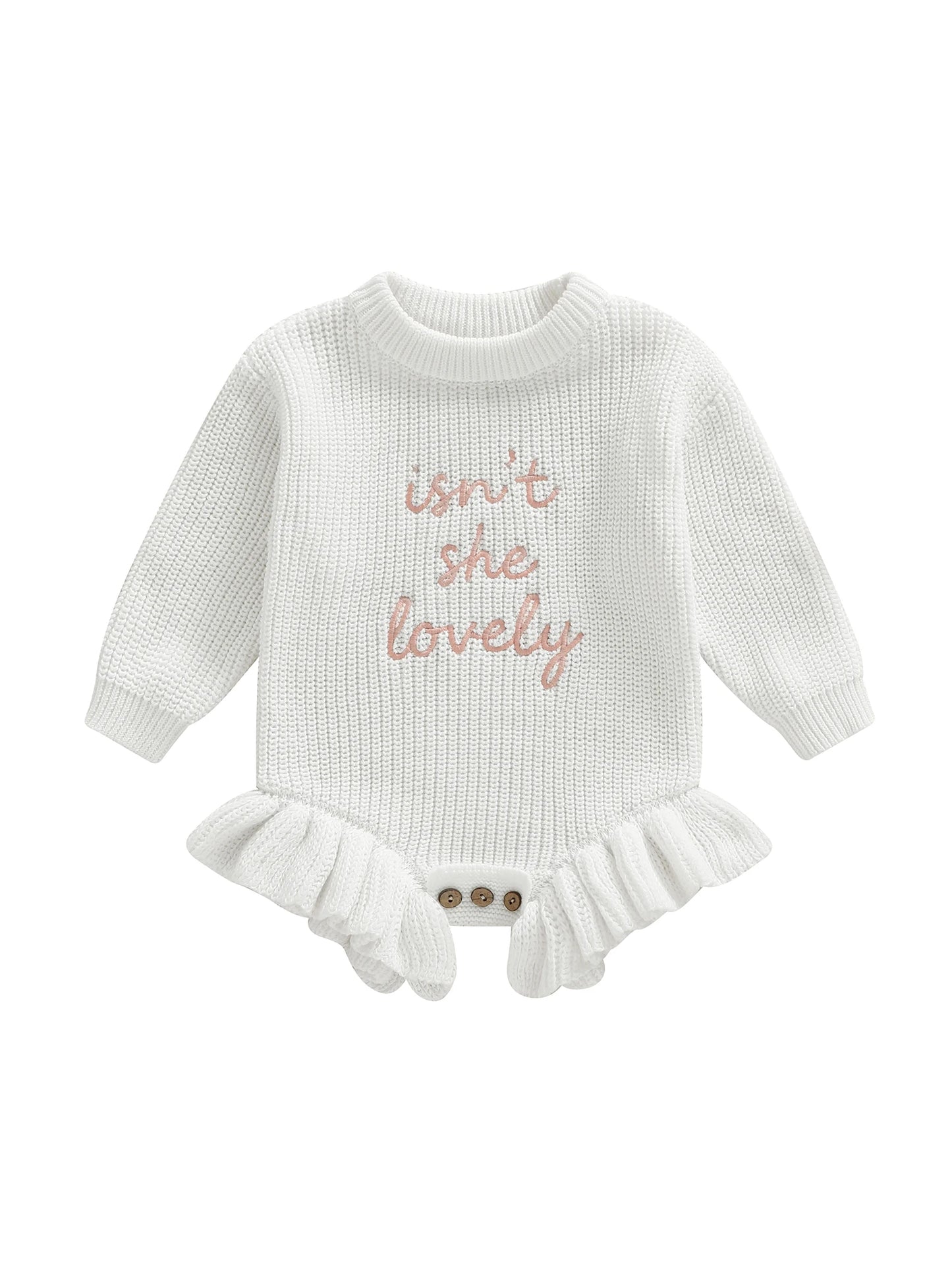 Guangdong Baby Girls Cozy Knitted Romper Embroidered